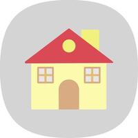 huis vlak kromme icoon ontwerp vector