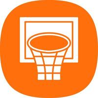basketbal hoepel glyph kromme icoon ontwerp vector