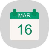 maart vlak kromme icoon ontwerp vector