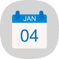 januari vlak kromme icoon ontwerp vector