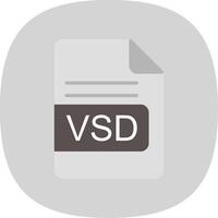 vsd het dossier formaat vlak kromme icoon ontwerp vector