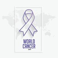 Purper lijn lint concept voor wereld kanker dag vector