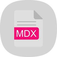 mdx het dossier formaat vlak kromme icoon ontwerp vector
