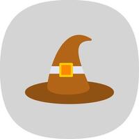 heks hoed vlak kromme icoon ontwerp vector
