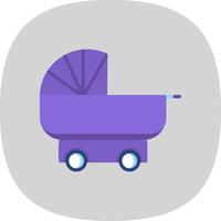 kinderwagen vlak kromme icoon ontwerp vector