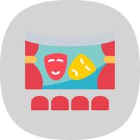 theater vlak kromme icoon ontwerp vector