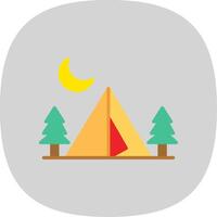 camping zone vlak kromme icoon ontwerp vector