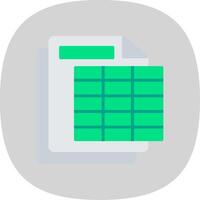 spreadsheet vlak kromme icoon ontwerp vector