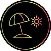 strand paraplu lijn helling ten gevolge kleur icoon ontwerp vector