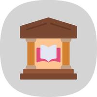bibliotheek vlak kromme icoon ontwerp vector