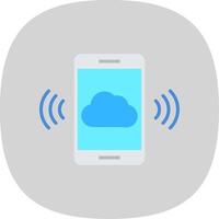mobiel wolk vlak kromme icoon ontwerp vector