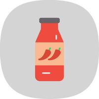 chili saus vlak kromme icoon ontwerp vector