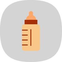 baby fles vlak kromme icoon ontwerp vector