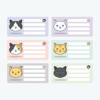 verzameling schattige kattennaamlabels vector