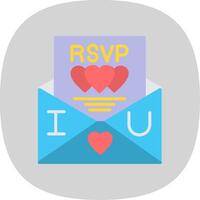 RSVP vlak kromme icoon ontwerp vector