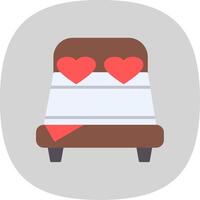 dubbele bed vlak kromme icoon ontwerp vector