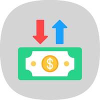 dollar Bill vlak kromme icoon ontwerp vector