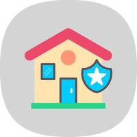 huis vlak kromme icoon ontwerp vector