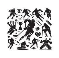 ijs hockey speler silhouetten icoon logo illustratie vector