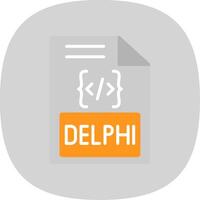 Delphi vlak kromme icoon ontwerp vector