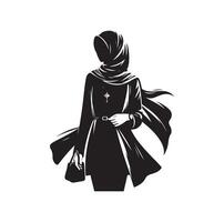 hijab stijl mode staand illustratie ontwerp vector