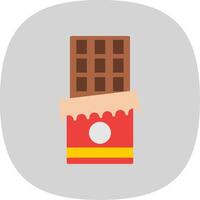 chocola vlak kromme icoon ontwerp vector