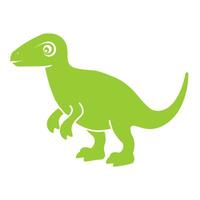 speels groen tekenfilm iguanodon dinosaurus illustratie met een charmant uitdrukking vector