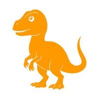 woest tyrannosaurus rex silhouet in opvallend oranje, uitstralend macht en prehistorisch dominantie. vector