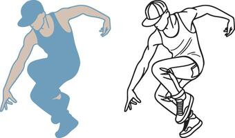 straat dans jongen illustratie. vector