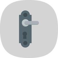deur omgaan met vlak kromme icoon ontwerp vector