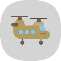 helikopter vlak kromme icoon ontwerp vector