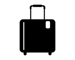 zwart rollend koffer silhouet geïsoleerd Aan wit achtergrond. silhouet van een op wielen bagage tas. concept van reis, toerisme, vakantie, bedrijf reizen, en bagage draagbaarheid. grafisch illustratie vector