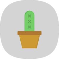 cactus vlak kromme icoon ontwerp vector