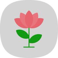 lotus bloem vlak kromme icoon ontwerp vector