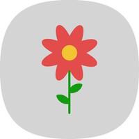 bloem vlak kromme icoon ontwerp vector