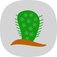 cactus vlak kromme icoon ontwerp vector