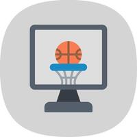 basketbal vlak kromme icoon ontwerp vector