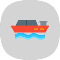 pedaal boot vlak kromme icoon ontwerp vector