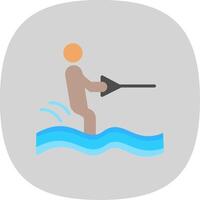 surfing vlak kromme icoon ontwerp vector