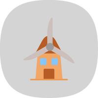 windmolen vlak kromme icoon ontwerp vector