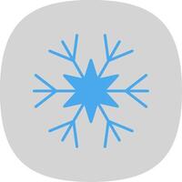 sneeuwvlok vlak kromme icoon ontwerp vector