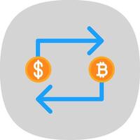 bitcoin uitwisseling vlak kromme icoon ontwerp vector