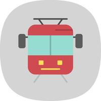 oud tram vlak kromme icoon ontwerp vector