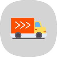 levering vrachtauto vlak kromme icoon ontwerp vector