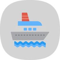 schip vlak kromme icoon ontwerp vector