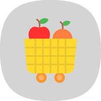 fruit kar vlak kromme icoon ontwerp vector