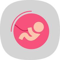 foetus vlak kromme icoon ontwerp vector