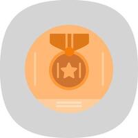 medaille prijs vlak kromme icoon ontwerp vector