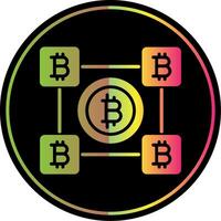 bitcoin blokken glyph ten gevolge kleur icoon ontwerp vector