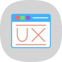 gebruiker ervaring vlak kromme icoon ontwerp vector
